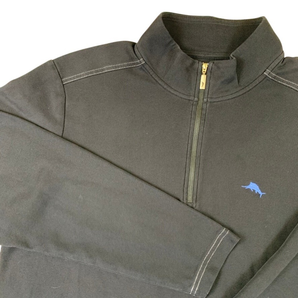 Tommy Bahama IslandZone Supima Cotton Quarter Zip‎ Pullover Gray Mens Large